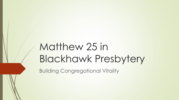 Building Congregational Vitality in Matthew 25 Vision