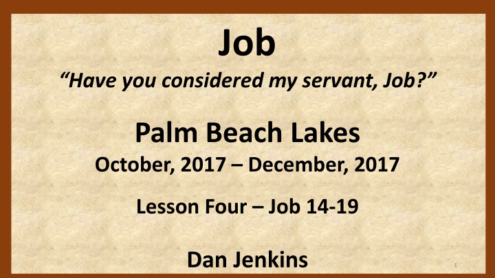 Survey of Job: Understanding the Nature of God through Job's Suffering