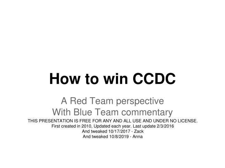 Winning Strategies in Cyber Defense Competitions: Red Team Insights with Blue Team Commentary