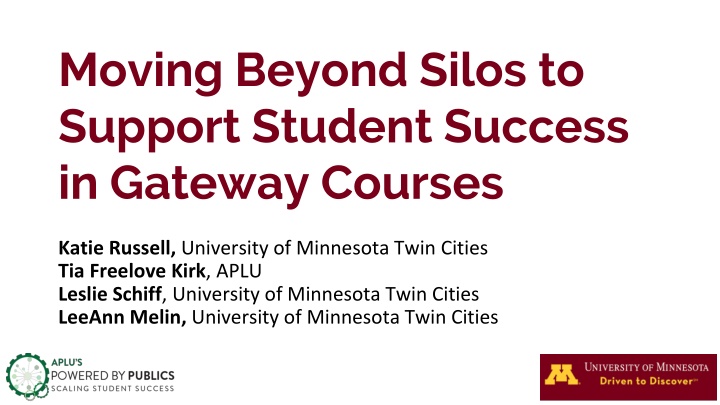 Supporting Student Success in Gateway Courses