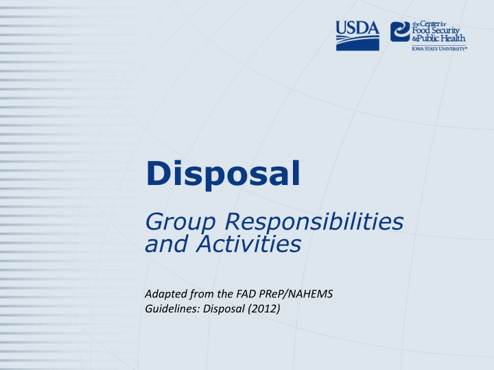 Guidelines for Disposal Group Responsibilities and Activities