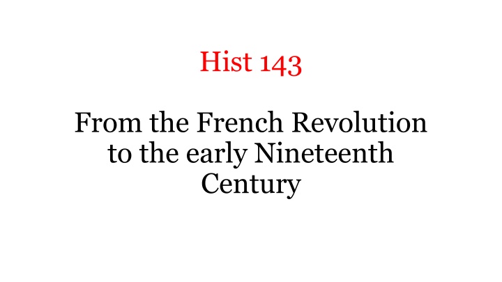 Europe from French Revolution to Revolutions of 1848