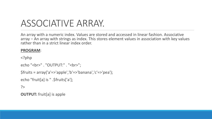 Arrays in PHP Programming