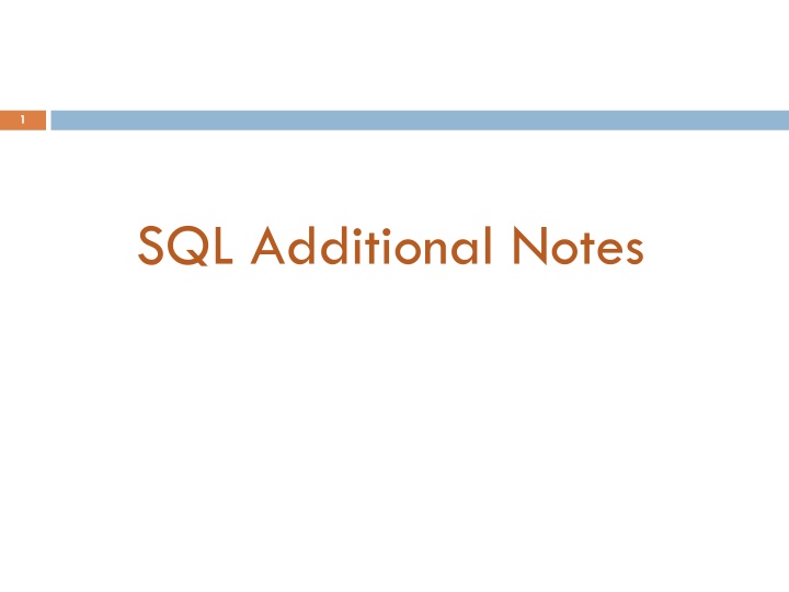 SQL Advanced Concepts Overview
