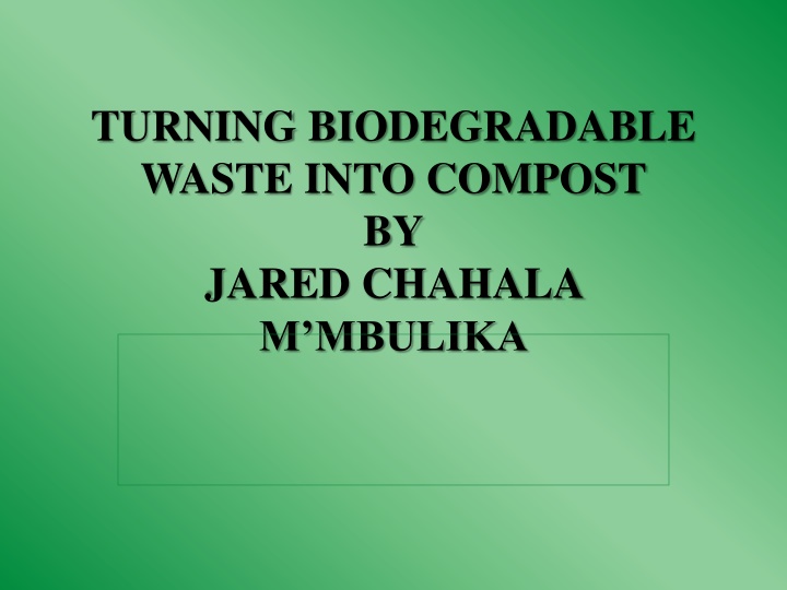Innovative Solution: Turning Biodegradable Waste into Compost for Sustainable Agriculture