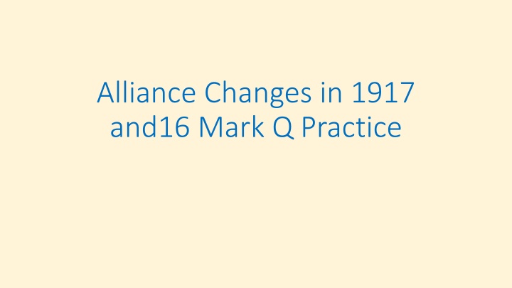World War I: Key Events and Historical Analysis