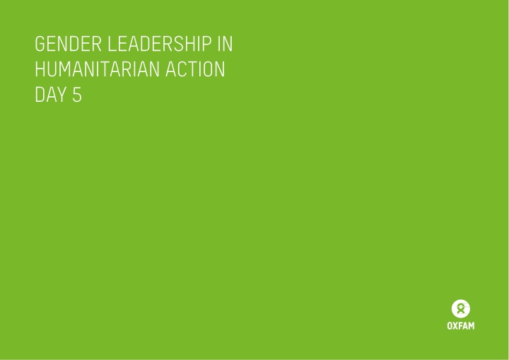 Gender Equality Practices in Humanitarian Aid Organizations
