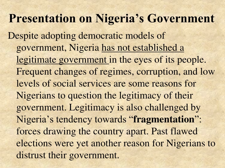 Challenges of Governance in Nigeria: A Historical Perspective