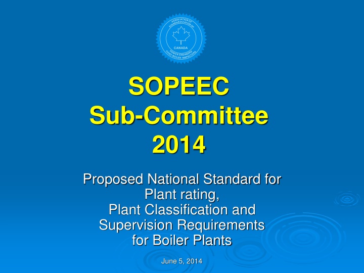 Proposed National Standard for Plant Rating and Classification
