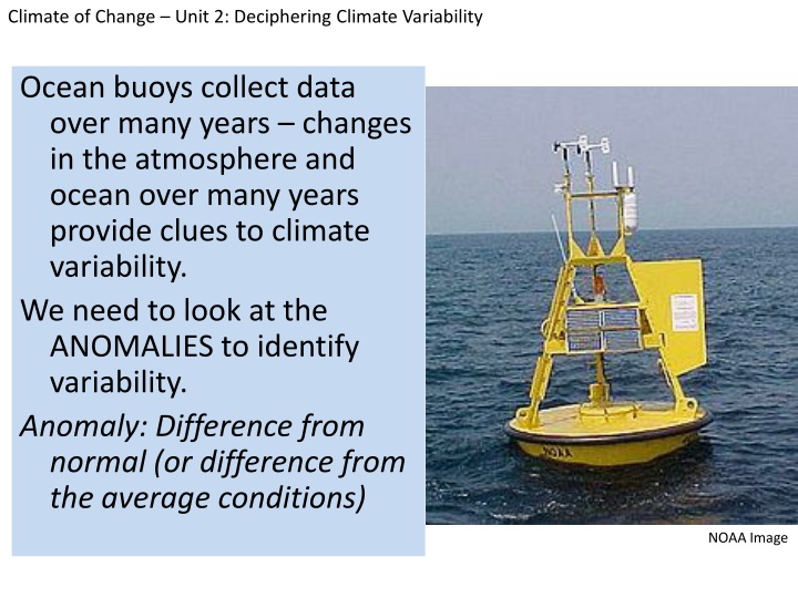 Deciphering Climate Variability Through Ocean Buoys Data Collection