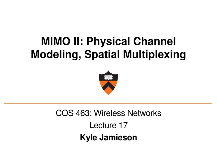 MIMO and Spatial Multiplexing in Wireless Networks