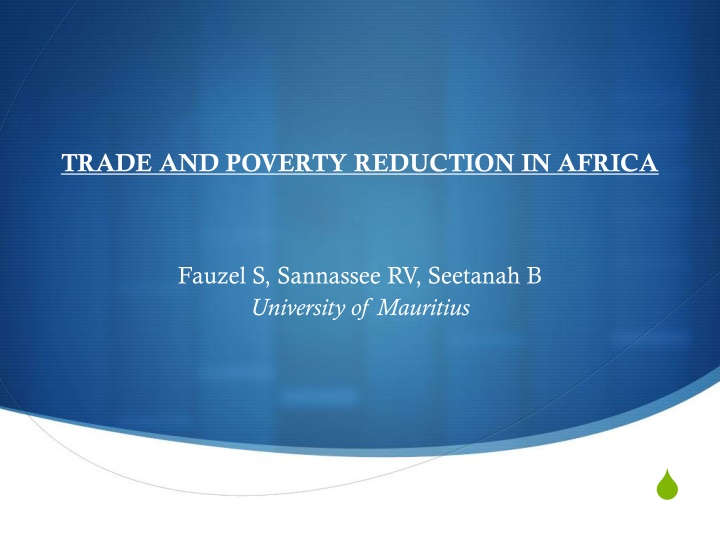 Trade and Poverty Reduction in Africa: A Quantitative Analysis