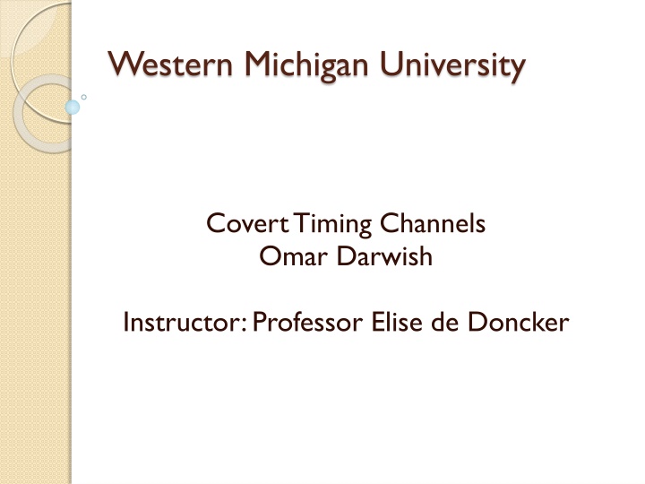 Covert Timing Channels in Network Security