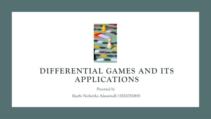 Differential Games and Their Practical Applications