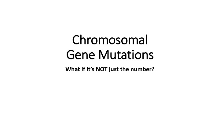 Chromosomal and Gene Mutations in Genetics