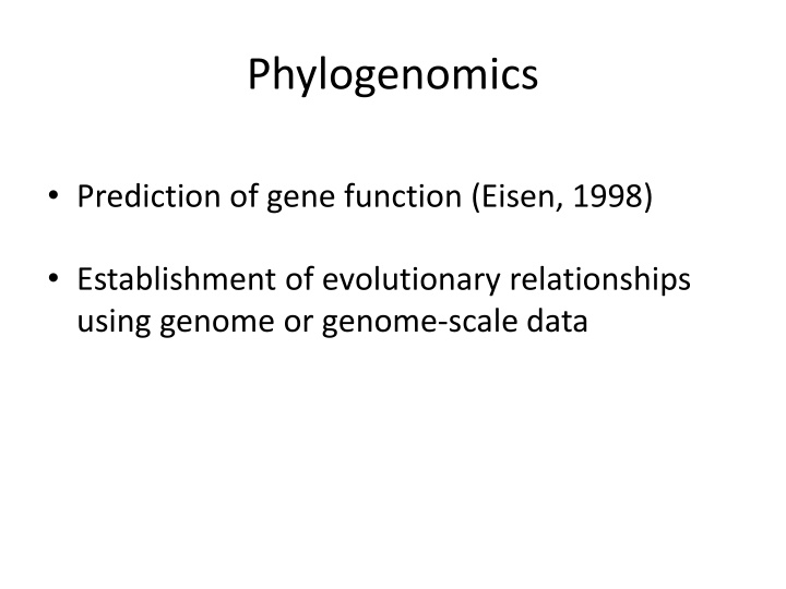 Phylogenomics and Gene Function Prediction in Evolutionary Biology