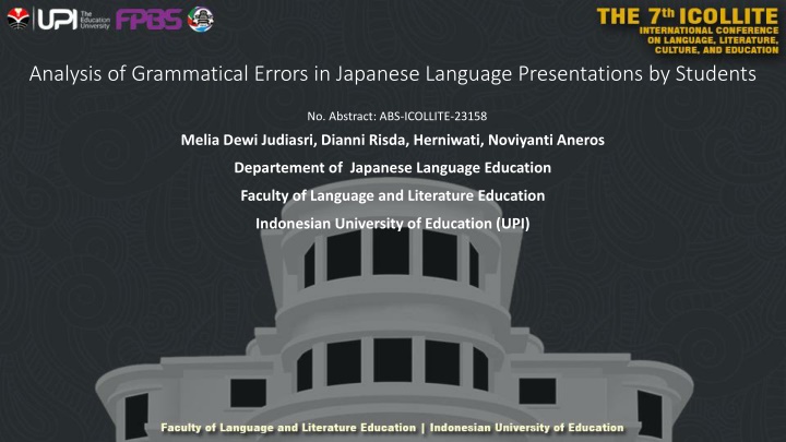 Analysis of Grammatical Errors in Japanese Language Presentations by Students