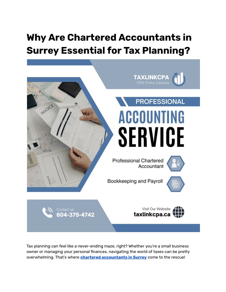 why are chartered accountants in surrey essential n.w