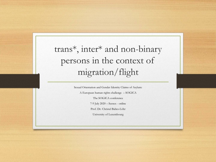 Challenges Faced by Trans, Intersex, and Non-Binary Individuals in Migration: A Human Rights Perspective