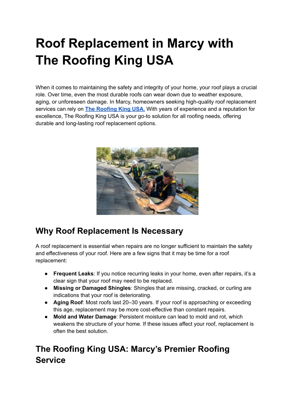 roof replacement in marcy with the roofing king l.w