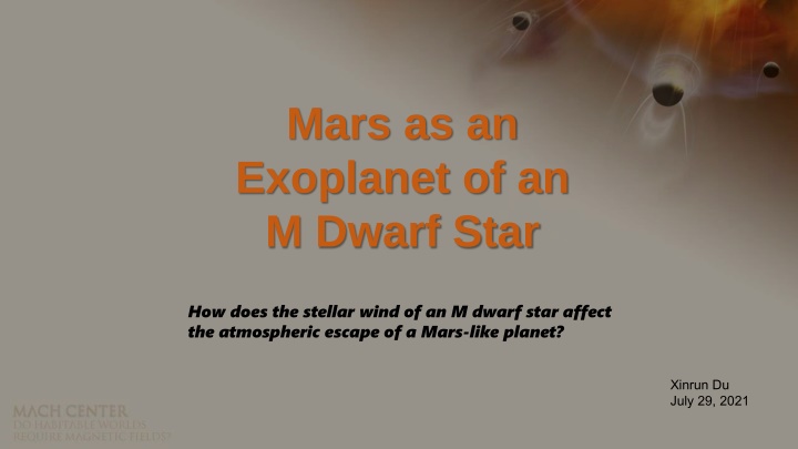 Impact of M Dwarf Stellar Wind on Atmospheric Escape of a Mars-like Exoplanet