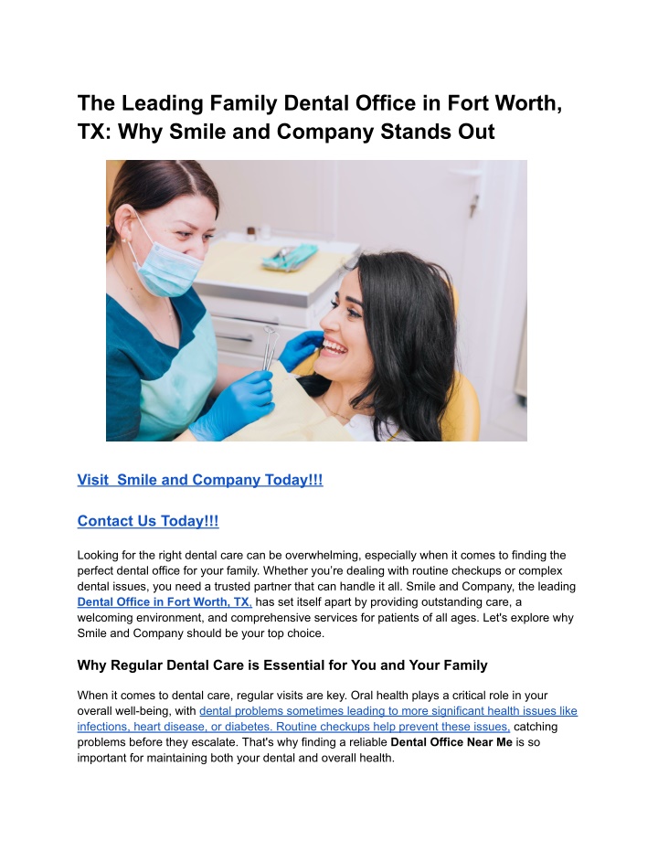 the leading family dental office in fort worth n.w