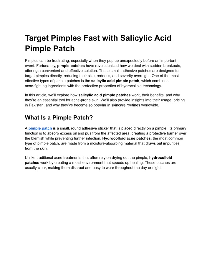 target pimples fast with salicylic acid pimple n.w