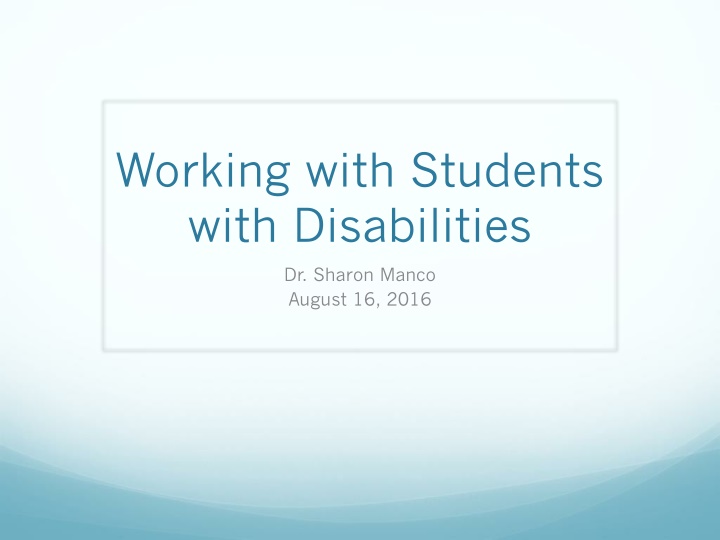 Supporting Students with Disabilities in Educational Settings