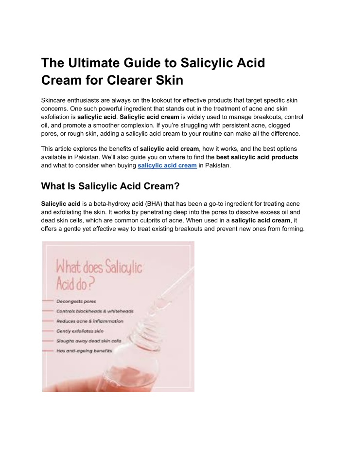 the ultimate guide to salicylic acid cream n.w