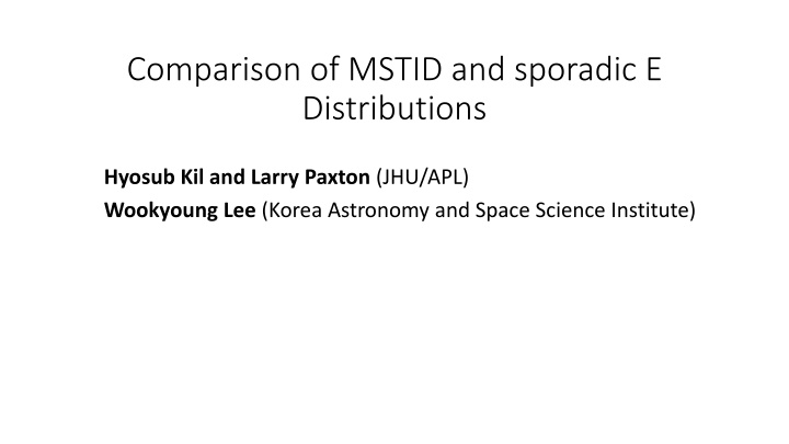 Comparison of MSTID and Sporadic E Distributions in Ionosphere Study