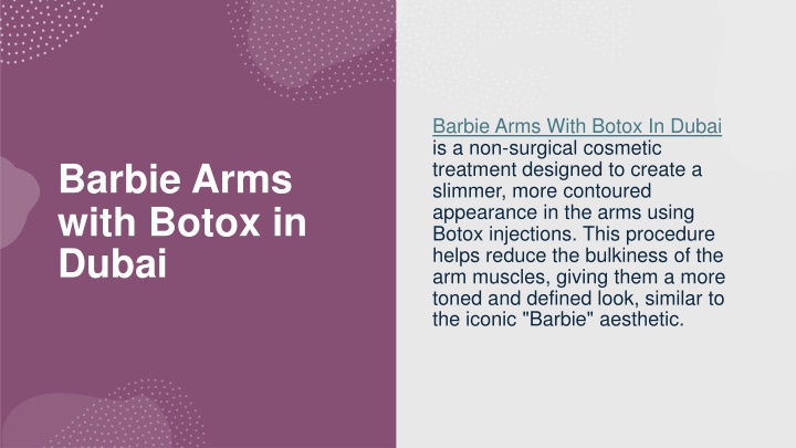 Barbie Arms with Botox in Dubai & abu dhabi