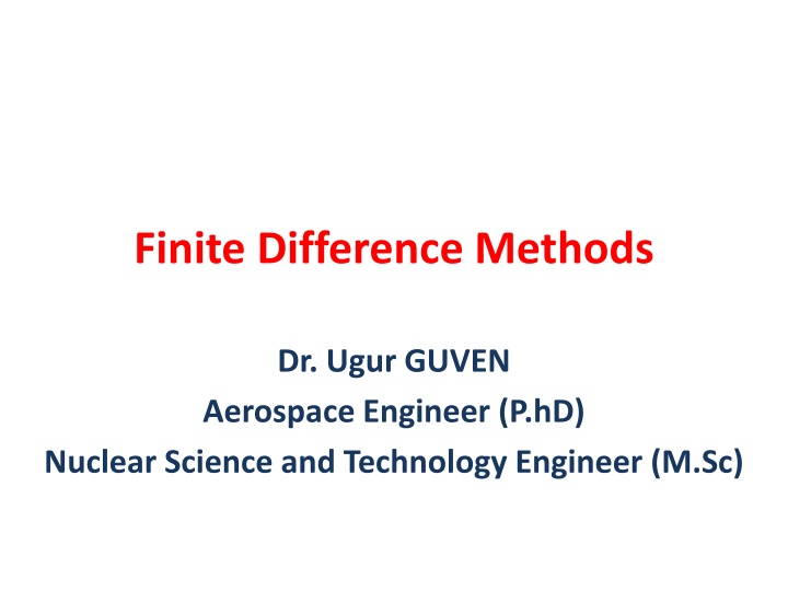 Overview of Finite Difference Methods in Computational Fluid Dynamics