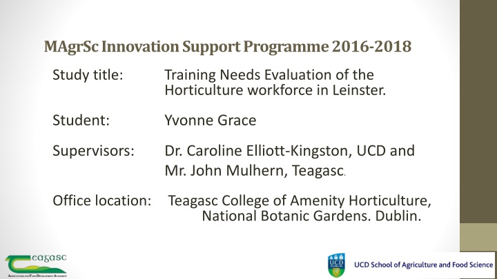 Evaluation of Horticulture Workforce Training Needs in Leinster