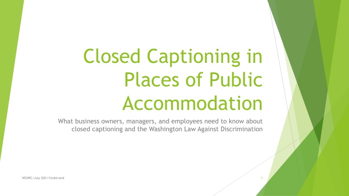 Washington Law on Closed Captioning in Public Accommodation