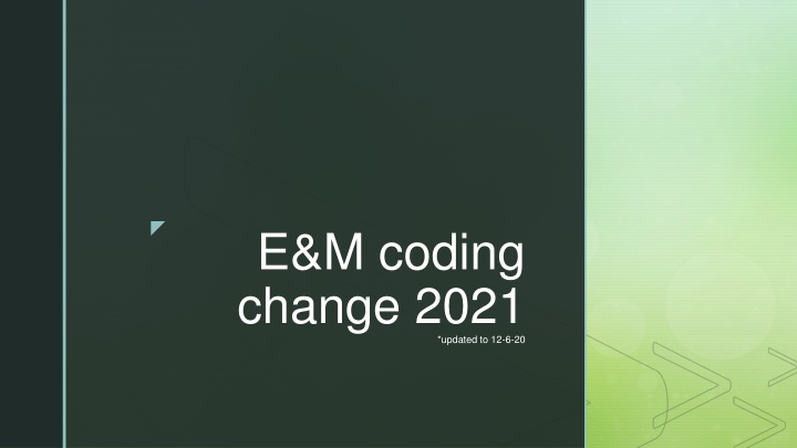 Changes in E&M Coding for 2021