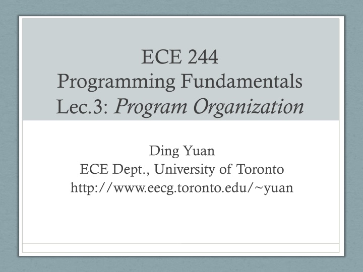 Programming Fundamentals: Organizing C++ Code and Compilation Steps