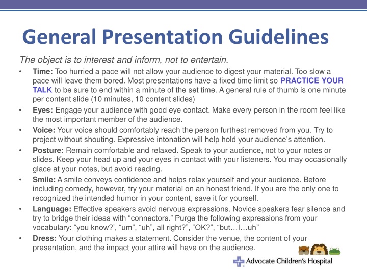 Effective Presentation Guidelines for Engaging Audience