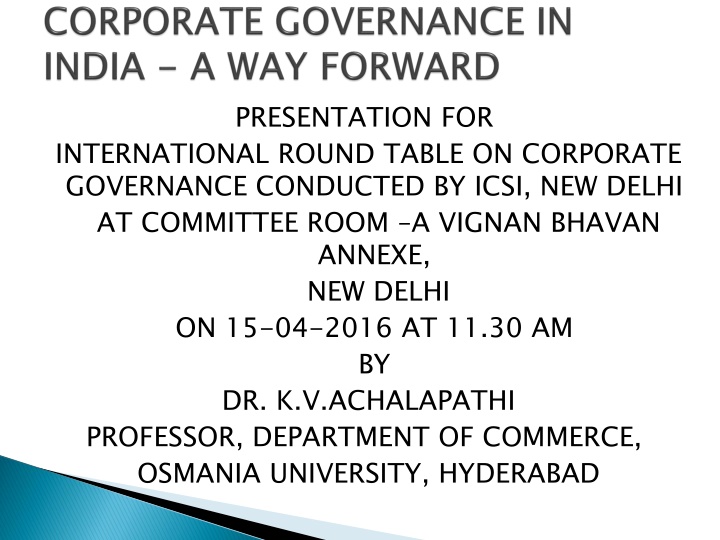 Key Principles of Corporate Governance and Accountability