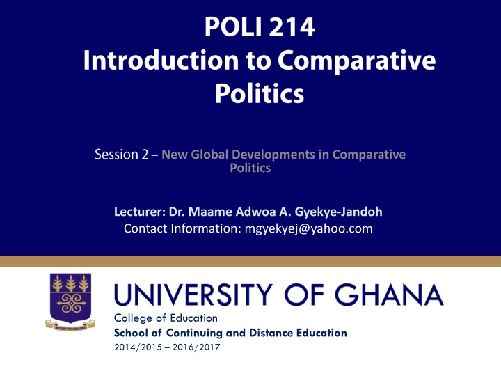 New Global Developments in Comparative Politics Since the 1980s