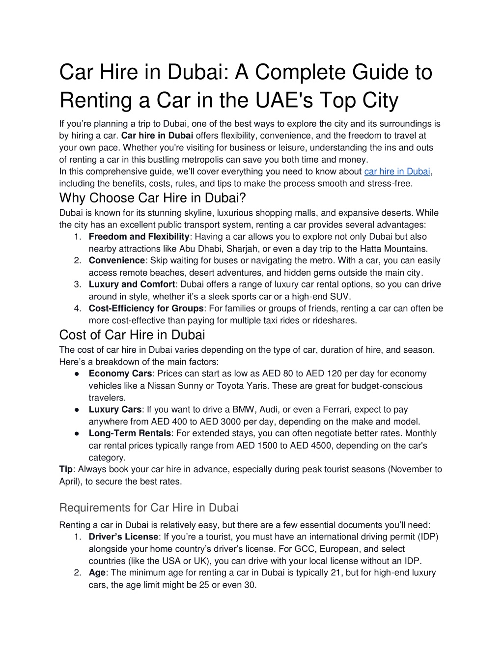 car hire in dubai a complete guide to renting l.w