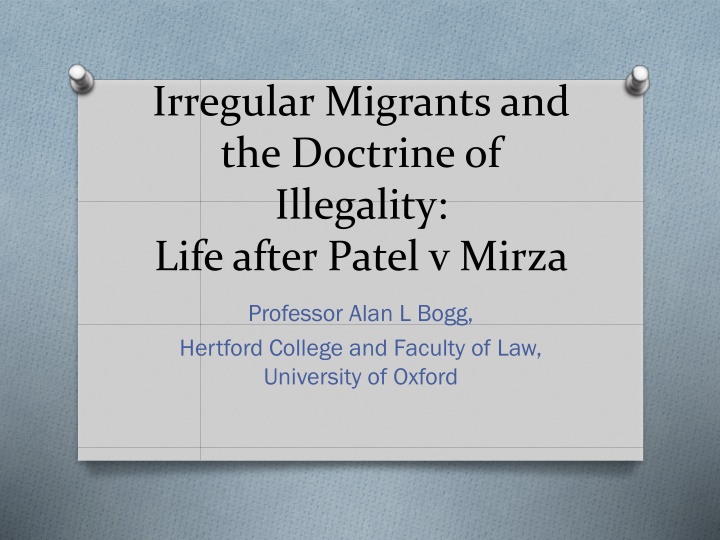 Irregular Migrants and the Doctrine of Illegality