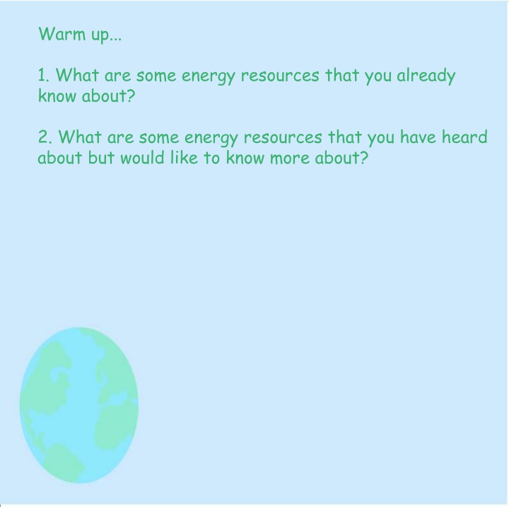 Energy Resources and Sustainability