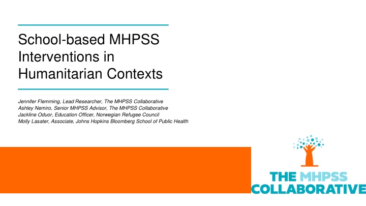 School-Based MHPSS Interventions in Humanitarian Contexts Realist Review