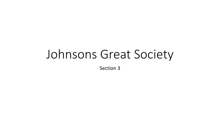 Johnson's Great Society