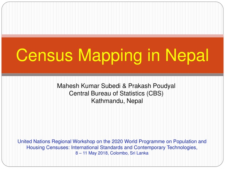 Importance of Maps and GIS in Census Mapping: A Case Study from Nepal