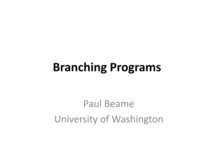 Branching Programs and Decision Trees in Computation
