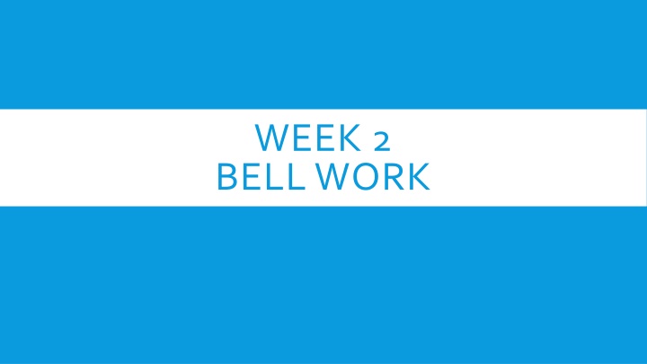 Weekly Bell Work Activities for Social Studies Class