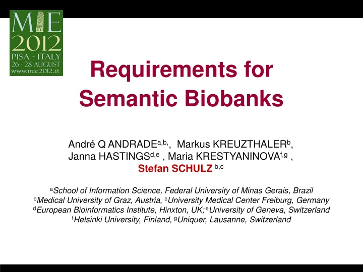 Requirements for Semantic Biobanks and Global Biobank Data Retrieval
