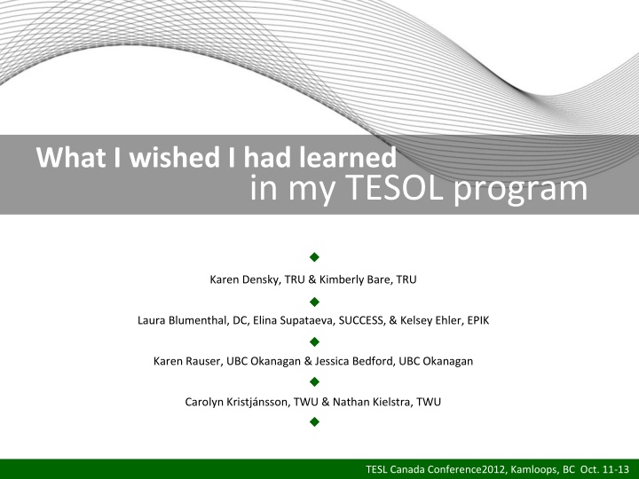 Professional Development in TESOL Programs