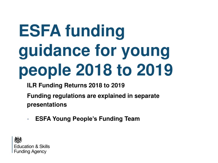 ESFA Funding Guidance for Young People 2018-2019